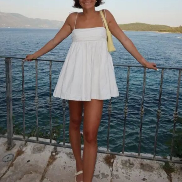 Reformation | NWT Catarina Cotton Mini Dress in‎ White size 8 - Picture 3 of 14